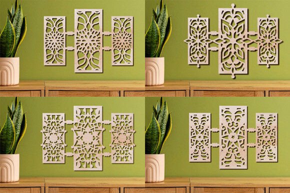 Download Laser Cut Wall Art Mandala Panels Set - Wall art mandala Collection