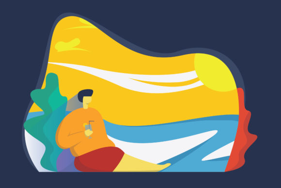 Download Relaxation Summer Flat Illustration - Illustration Collection