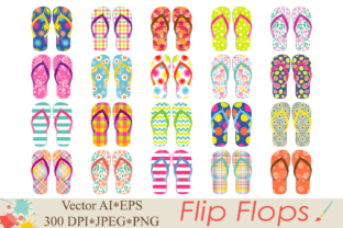 Download Flip Flops Clipart / Beach Shoes Graphics / Summer Vector Illustration - Illustration Collection
