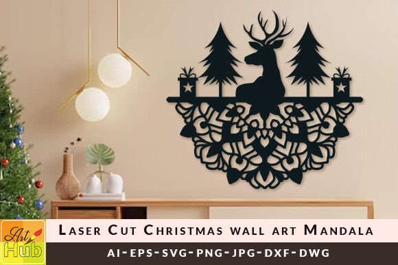 Download Laser Cut Christmas Wall Art Mandala SVG - Premium Resources