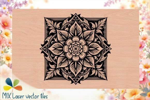 Download Floral Mandala Engraving Template - Engraving template Collection