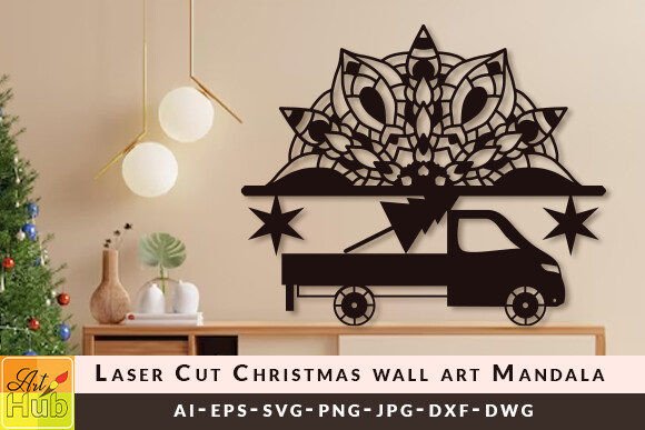 Download Laser Cut Christmas Wall Art Mandala SVG - Premium Resources