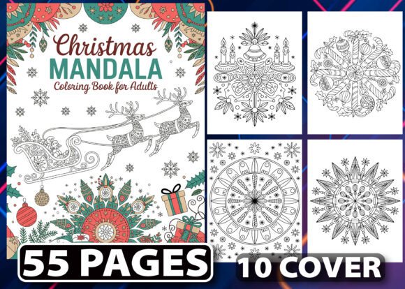 Download 55 Christmas Mandala Coloring Pages KDP - Kdp Collection