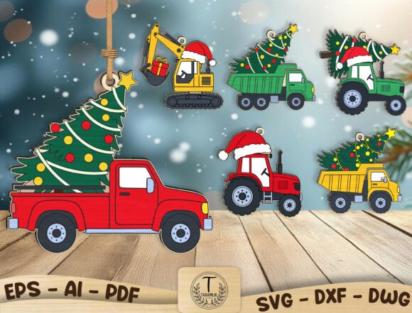 Download Christmas Truck Ornament SVG Bundle - Svg bundle Collection