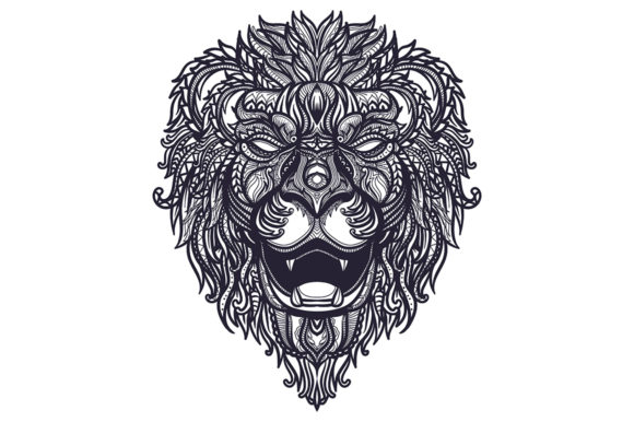 Download Doodle Zentangle Lion Head Illustration - Illustration Collection