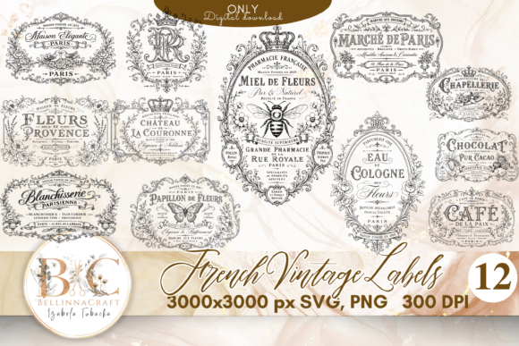 Download French Vintage Label SVG Bundle - Svg bundle Collection