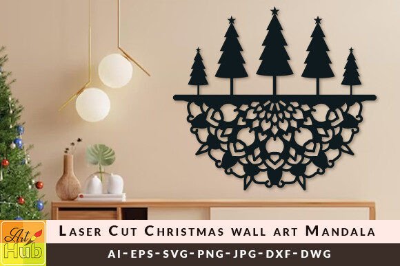 Download Laser Cut Christmas Wall Art Mandala SVG - Premium Resources