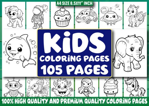 Download 105 Kids Coloring Pages for Kids - KDP - Kdp Collection