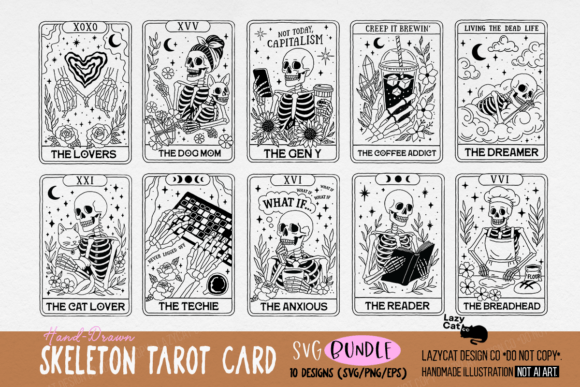 Download Skeleton Tarot Card Halloween SVG Bundle - Svg bundle Collection