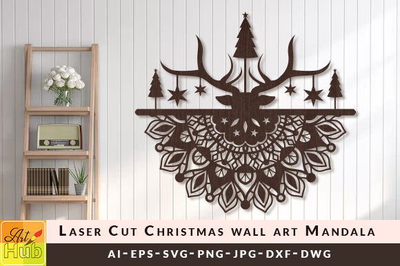Download Laser Cut Christmas Wall Art Mandala SVG - Premium Resources