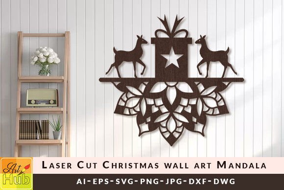 Download Laser Cut Christmas Wall Art Mandala SVG - Premium Resources