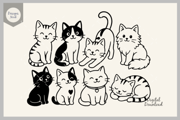 Download Cute Cat SVG Bundle, Cat Silhouette SVG - Svg bundle Collection