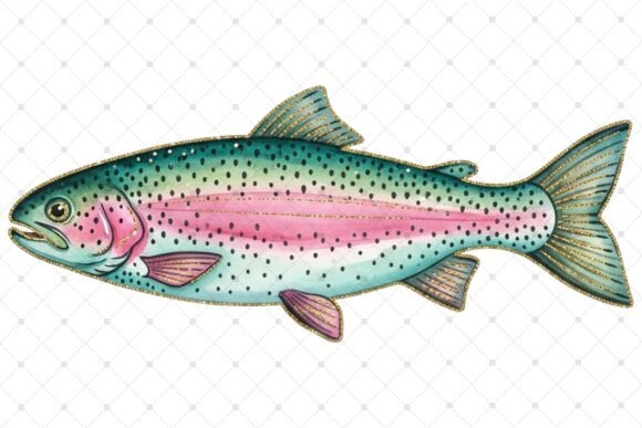 Download Vibrant Rainbow Trout Fish Illustration - Illustration Collection