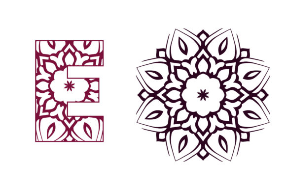 Download Mandala Font Alphabet E Illustration - Illustration Collection