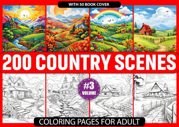 Download 200 Country Scenes Coloring Pages - KDP - Kdp Collection