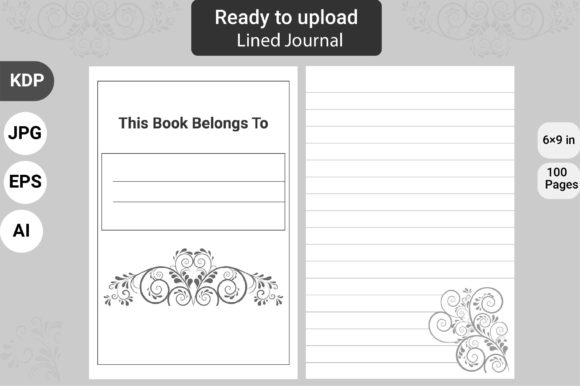 Download Floral Lined Journal KDP Interior - Kdp Collection