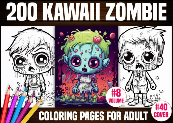 Download 200 Kawaii Zombie Coloring Pages - KDP - Kdp Collection