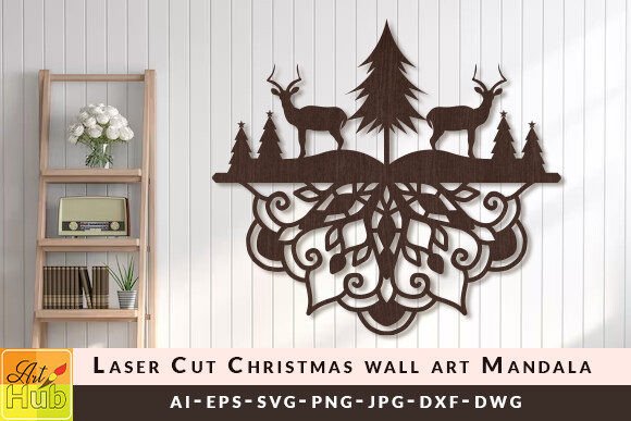 Download Laser Cut Christmas Wall Art Mandala SVG - Premium Resources
