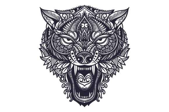 Download Doodle Zentangle Wolf Head Illustration - Illustration Collection